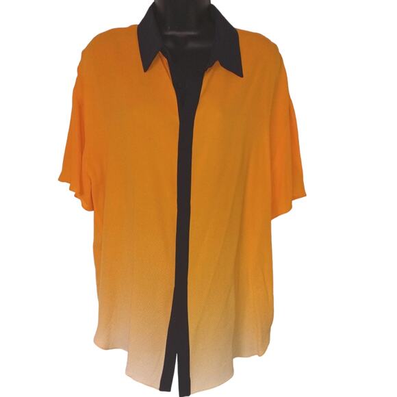 Josh Goot ombre Button Up Top Orange Womens 6 Oversized - Picture 2 of 5